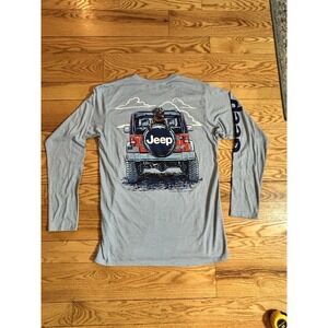 Jedco Jeep  Long Sleeve Shirt graphic black Labrador Street wear Sz M Blue Light